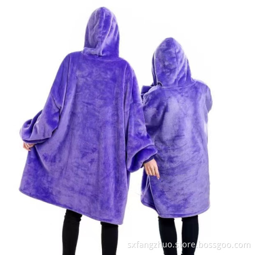adults sherpa double lined with pocket Super Warm and Cozy Big Blanket Hoodie